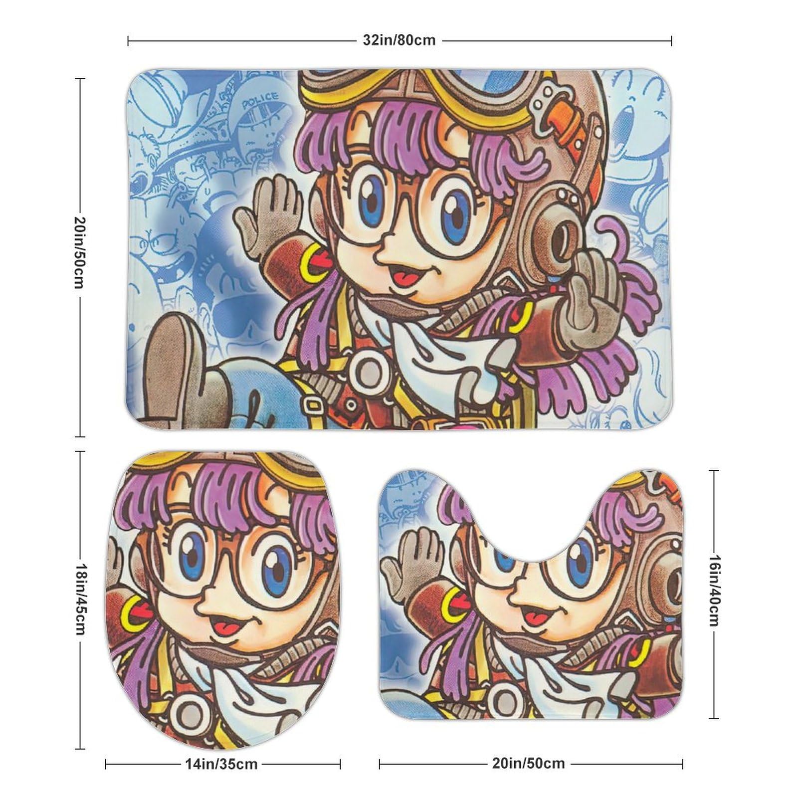 Amazon｜Dr.スランプ アラレちゃん トイレマットトイレ3点セット大判